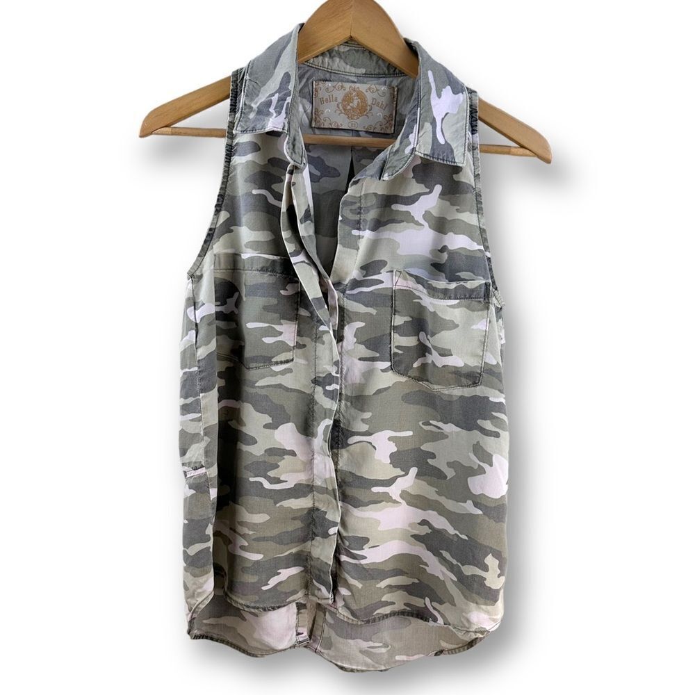 Bella Dahl‎ sleeveless camo top size XS